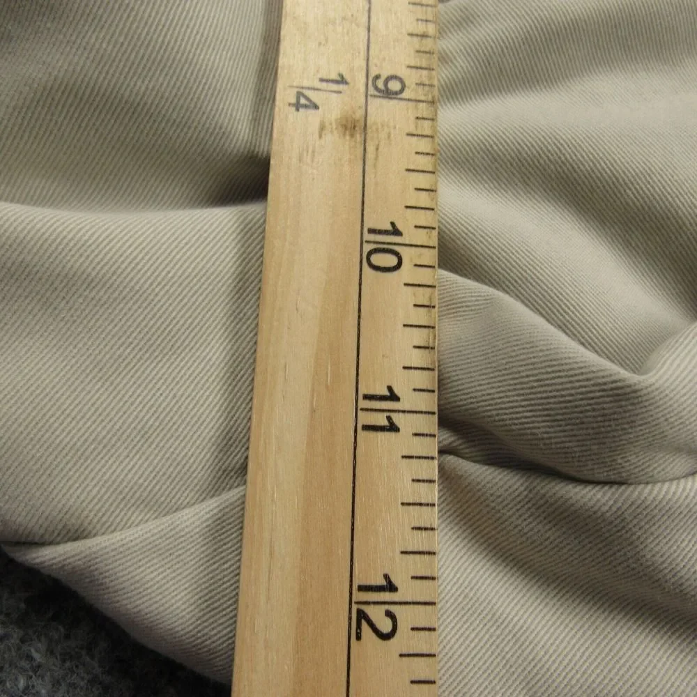 LL Bean Pants Men 36x27 Cream Beige Flannel Lined Pleated Natural‎ Fit Flawed
